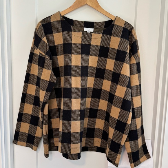 J. Jill Tops - J. Jill Black & Tan Plaid Long Sleeve Top | XL | Soft & Stylish